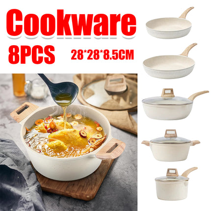 8pcs Cookware Set Cooking Set Non Stick for for Home Kitchen Restaurant Daily