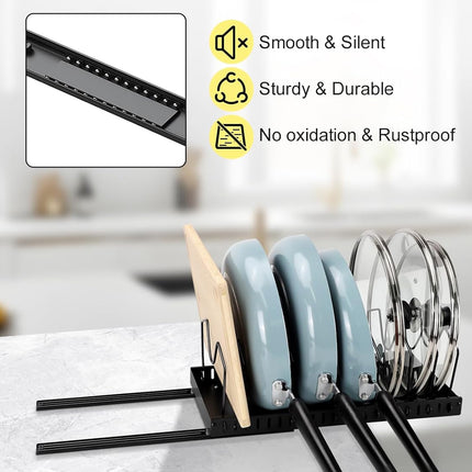 Adjustable Pot Rack Cookware Storage Rack Kitchen Storage Rack Wall Mounted