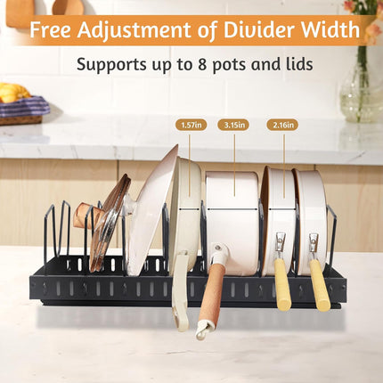 Adjustable Pot Rack Cookware Storage Rack Kitchen Storage Rack Wall Mounted