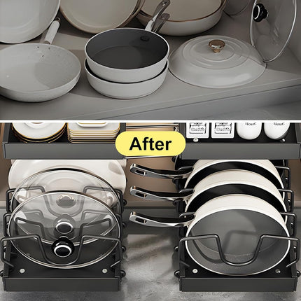 Adjustable Pot Rack Cookware Storage Rack Kitchen Storage Rack Wall Mounted