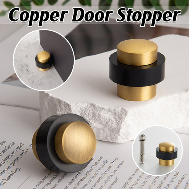 Copper Door Stopper Anti Collision Rubber Buffer Floor Type Door Holder Stop