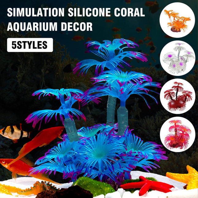 Soft Silicone Coral Aquarium Decoration Odor-Free Fish Tank Scenery Simulation