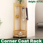 Corner Coat Rack Floor Standing Living Room Clothes Bag Storage Household Shelf