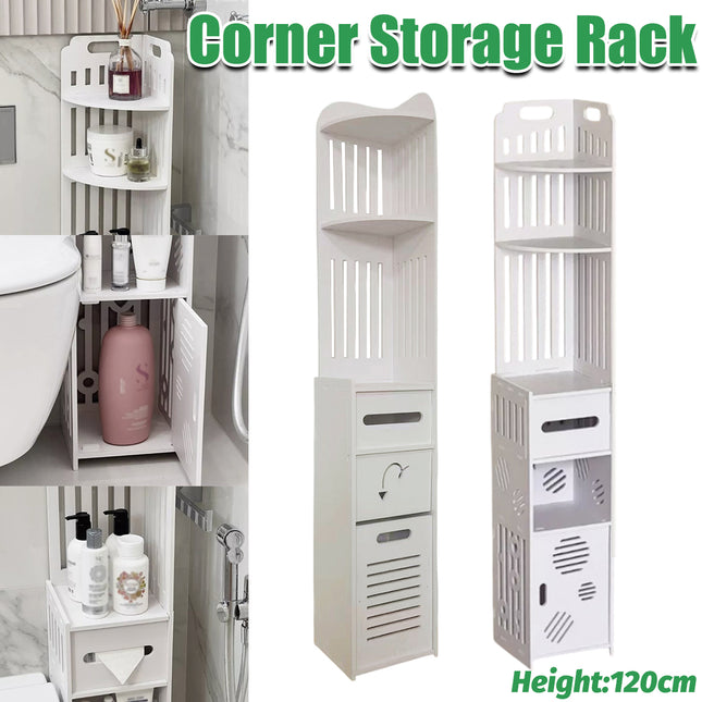 Bathroom Corner Storage Rack Durable Floor-Standing Storage Rack Space Saving