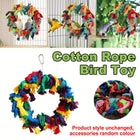 Cotton Rope Ring Bird Chew Toy Parrot Swing Hanging Cage Play Perch Pet Toy