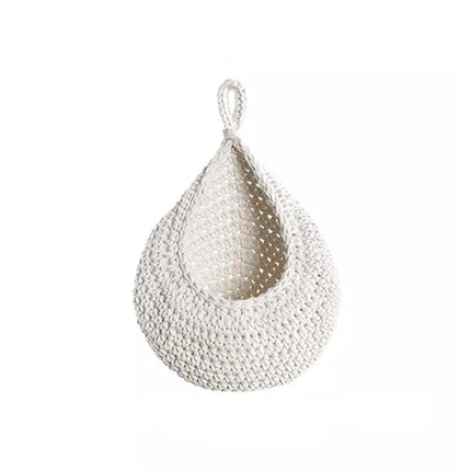 Cotton Rope Woven Storage Basket Wall Mount Fruit Vegetable Organizer Container