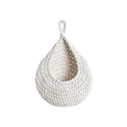 Cotton Rope Woven Storage Basket Wall Mount Fruit Vegetable Organizer Container