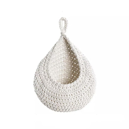 Cotton Rope Woven Storage Basket Wall Mount Fruit Vegetable Organizer Container