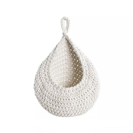 Cotton Rope Woven Storage Basket Wall Mount Fruit Vegetable Organizer Container
