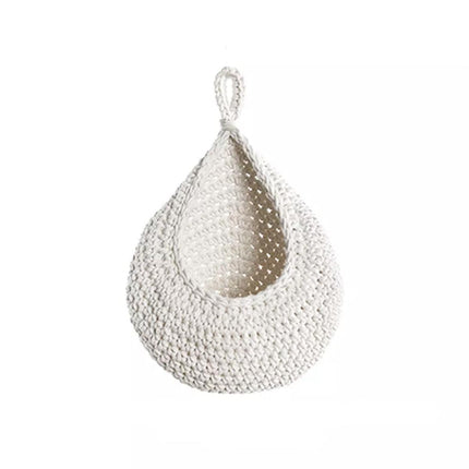 Cotton Rope Woven Storage Basket Wall Mount Fruit Vegetable Organizer Container