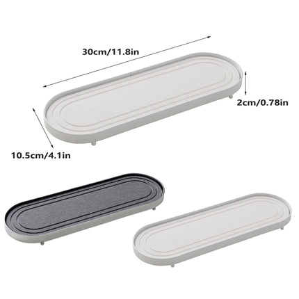 Stainless Steel Diatomite Tray Countertop Drying Mat Bathroom Kitchen Sink Organizer