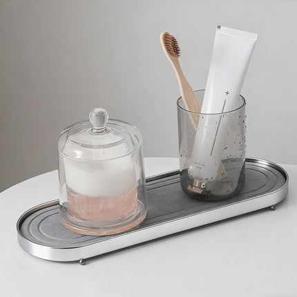 Stainless Steel Diatomite Tray Countertop Drying Mat Bathroom Kitchen Sink Organizer