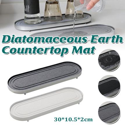 Stainless Steel Diatomite Tray Countertop Drying Mat Bathroom Kitchen Sink Organizer