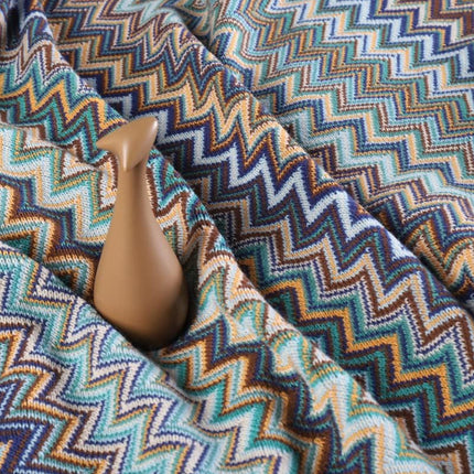 Peacock Blue Houndstooth Bed Runner Decorative Throw for Hotel or Home Bedding