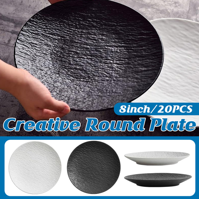 20PCS Creative Dessert Plates Set 10 Inch Round Plates Food Grade Drop-Resistant