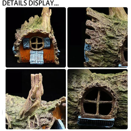 Aquarium Resin Tree House Cave Hideout Decor Ornament Fish Tank Decoration