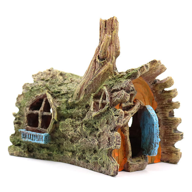 Aquarium Resin Tree House Cave Hideout Decor Ornament Fish Tank Decoration
