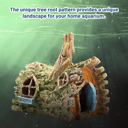 Aquarium Resin Tree House Cave Hideout Decor Ornament Fish Tank Decoration