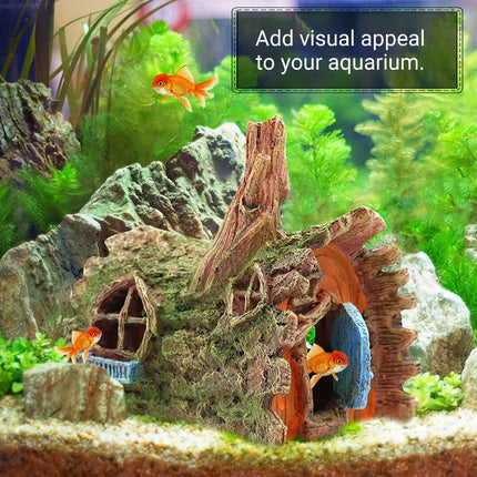 Aquarium Resin Tree House Cave Hideout Decor Ornament Fish Tank Decoration