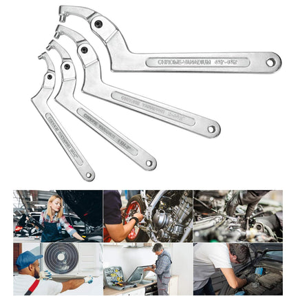 9PCS Adjustable C-Shaped Pin Spanner Wrench Tool Set for Bearing Lock Nut Remove