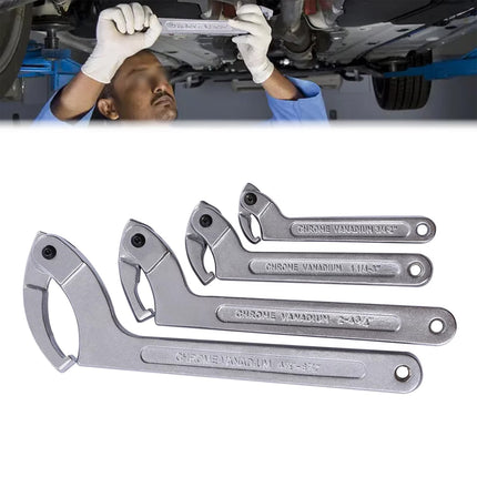 9PCS Adjustable C-Shaped Pin Spanner Wrench Tool Set for Bearing Lock Nut Remove