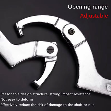 9PCS Adjustable C-Shaped Pin Spanner Wrench Tool Set for Bearing Lock Nut Remove