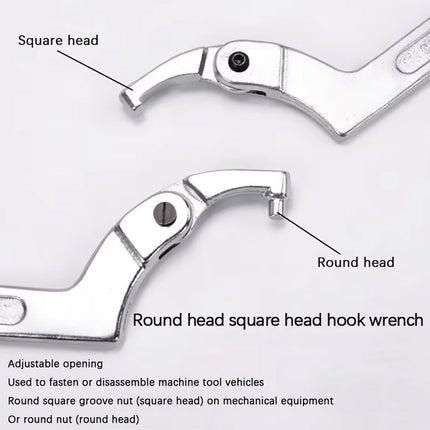 9PCS Adjustable C-Shaped Pin Spanner Wrench Tool Set for Bearing Lock Nut Remove