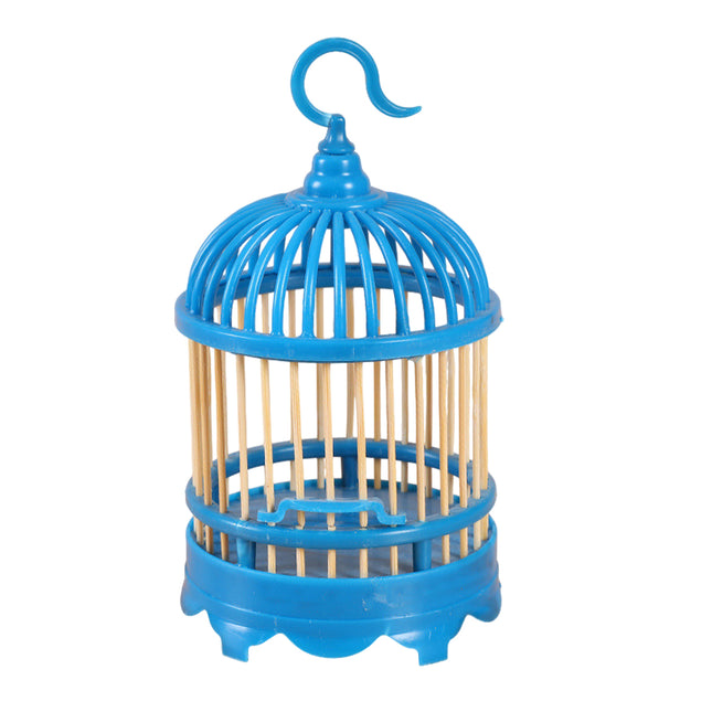 Cricket Cage Blue Plastic Wooden Slats Hook Insect House Portable Enclosure