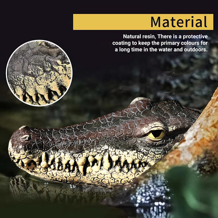 PU Floating Crocodile Head For Yard Patio Outdoor Decor Water Feature Decoration