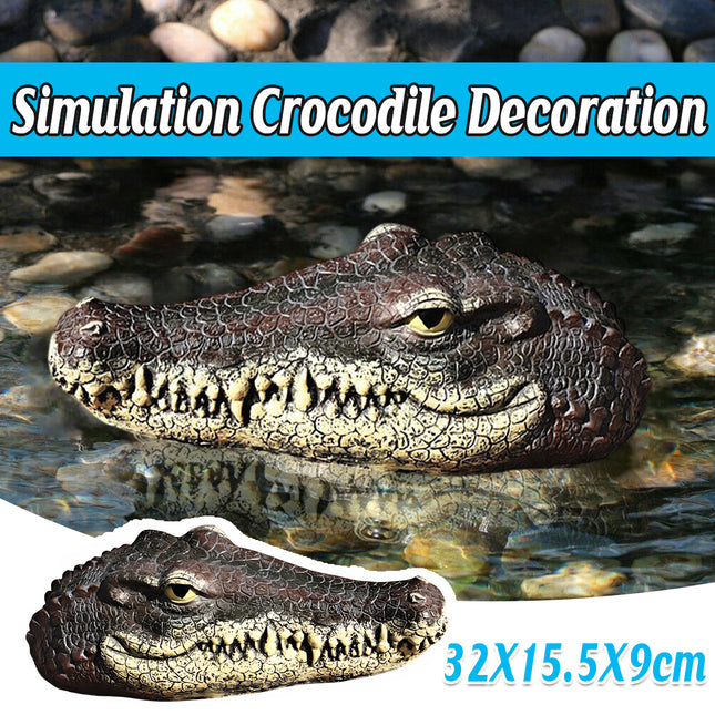 PU Floating Crocodile Head For Yard Patio Outdoor Decor Water Feature Decoration