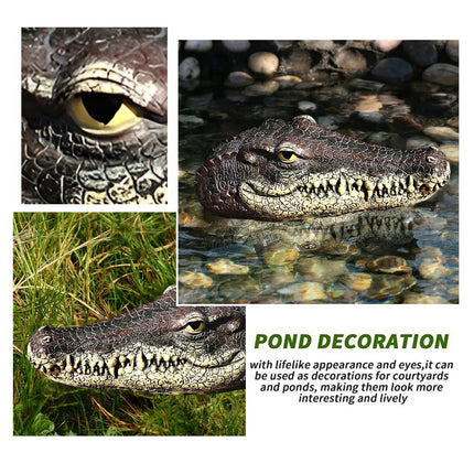 PU Floating Crocodile Head For Yard Patio Outdoor Decor Water Feature Decoration