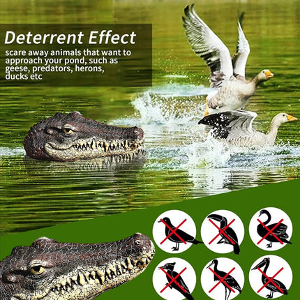 PU Floating Crocodile Head For Yard Patio Outdoor Decor Water Feature Decoration