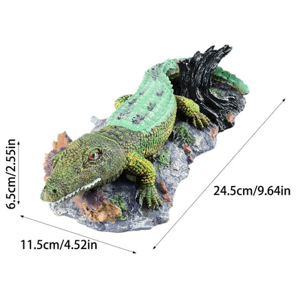 Crocodile Ornament Model A Simulation Reptile 3D Fish Tank Decoration Aquarium