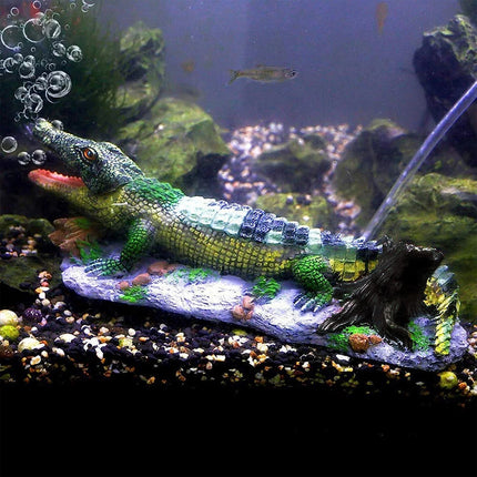 Crocodile Ornament Model A Simulation Reptile 3D Fish Tank Decoration Aquarium