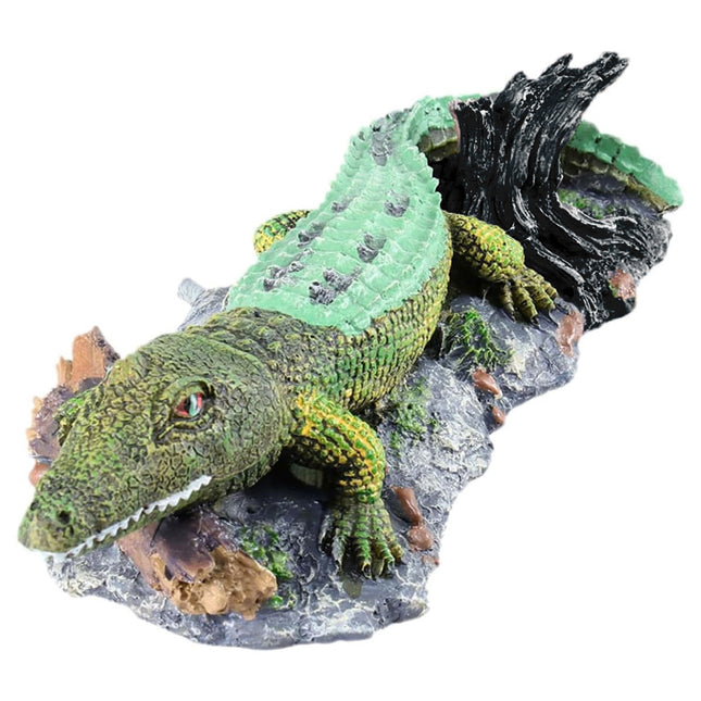 Crocodile Ornament Model A Simulation Reptile 3D Fish Tank Decoration Aquarium