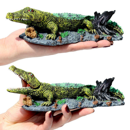 Crocodile Ornament Model A Simulation Reptile 3D Fish Tank Decoration Aquarium