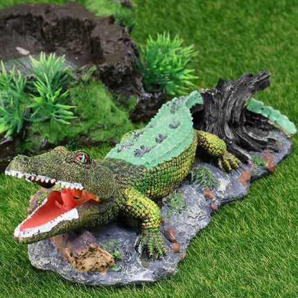 Crocodile Ornament Model A Simulation Reptile 3D Fish Tank Decoration Aquarium