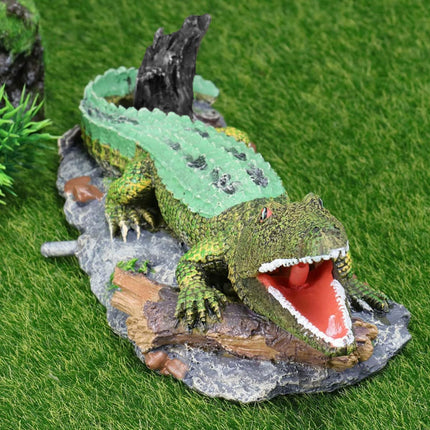Crocodile Ornament Model A Simulation Reptile 3D Fish Tank Decoration Aquarium