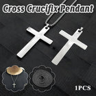 Gold-Plated Stainless Steel Men's Cross Fashion Pendant Necklace with Long Chain