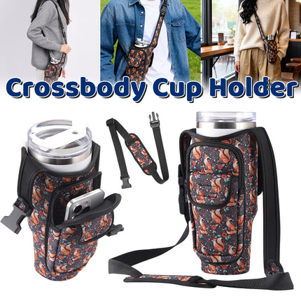 Outdoor Multi Function Crossbody Cup Holder Durable for Hiking Camping Travel