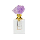 Natural Amethyst Crystal Cap Glass Perfume Bottle Empty Refillable Oil Vial