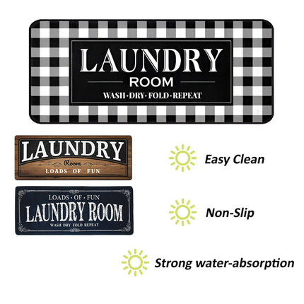 Absorbent Non Slip Mat Graffiti Letter Printed Rug for Bedroom and Entryway