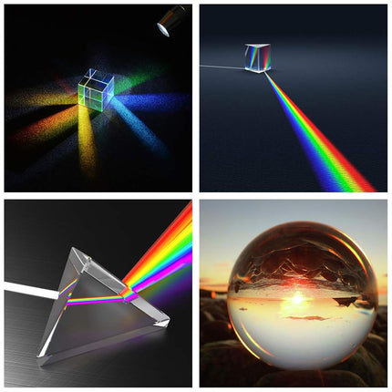 K9 Optical Prism Set Camera Rainbow Making Props for Light Refraction Effects
