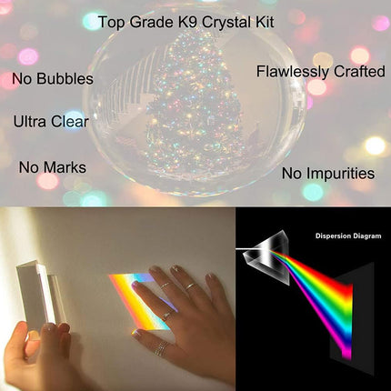 K9 Optical Prism Set Camera Rainbow Making Props for Light Refraction Effects