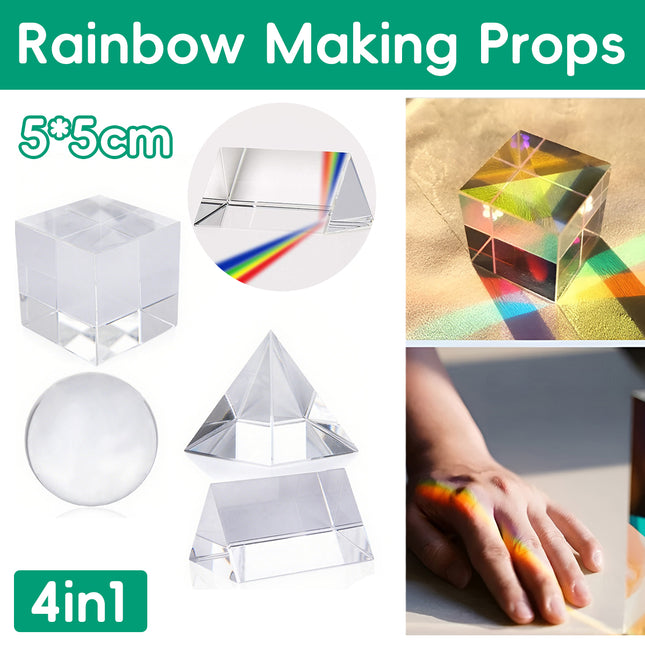 K9 Optical Prism Set Camera Rainbow Making Props for Light Refraction Effects
