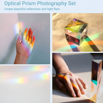K9 Optical Prism Set Camera Rainbow Making Props for Light Refraction Effects