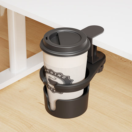 Drill-Free Desktop Cup Holder Stand Sturdy Plastic Anti-Slip Base Fits Mugs Cups
