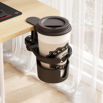 Drill-Free Desktop Cup Holder Stand Sturdy Plastic Anti-Slip Base Fits Mugs Cups
