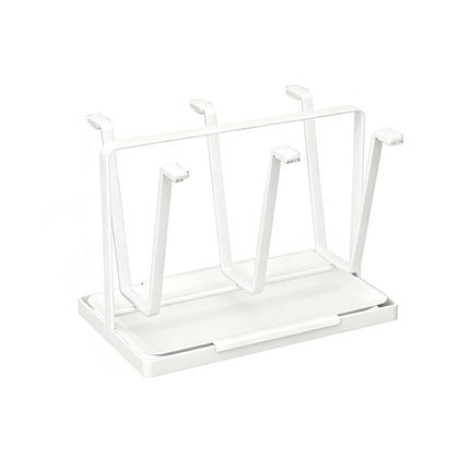 6 Hook Stainless Steel Cup Rack with Drip Tray for Mugs and Glasses