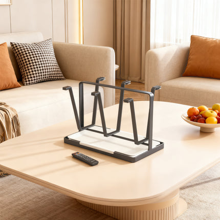 6 Hook Stainless Steel Cup Rack with Drip Tray for Mugs and Glasses